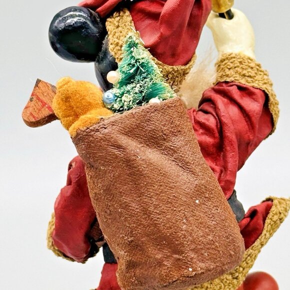 Santas World Kurt Adler Fabric Mickey Mouse Santa Figure Walt Disney 6 inch - Picture 6 of 11